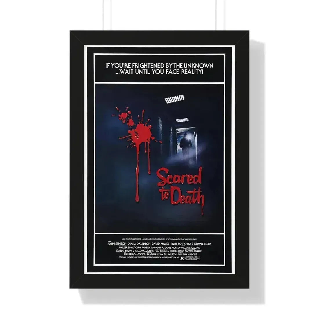 SCARED TO DEATH 1980 - Framed Movie Poster 16″ x 24″ Black - The Sticker Space