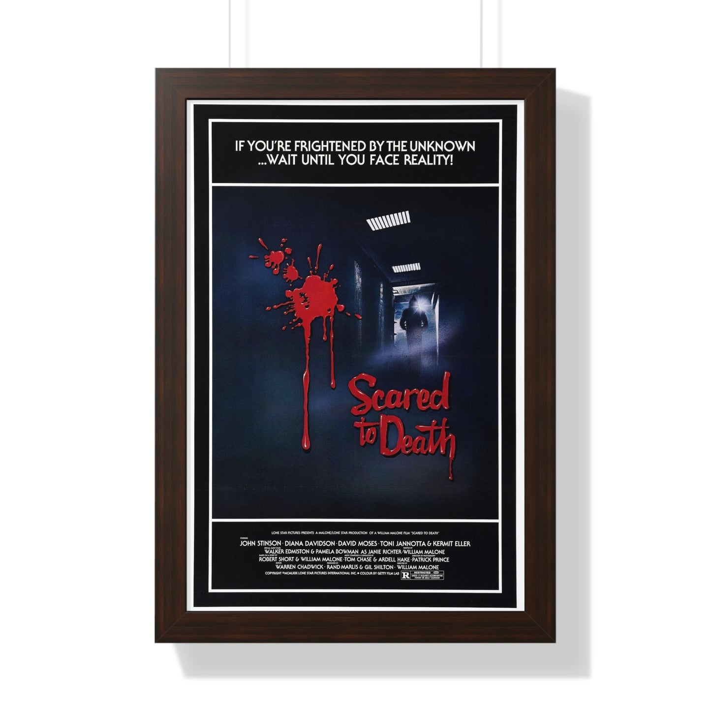 SCARED TO DEATH 1980 - Framed Movie Poster-16″ x 24″-The Sticker Space