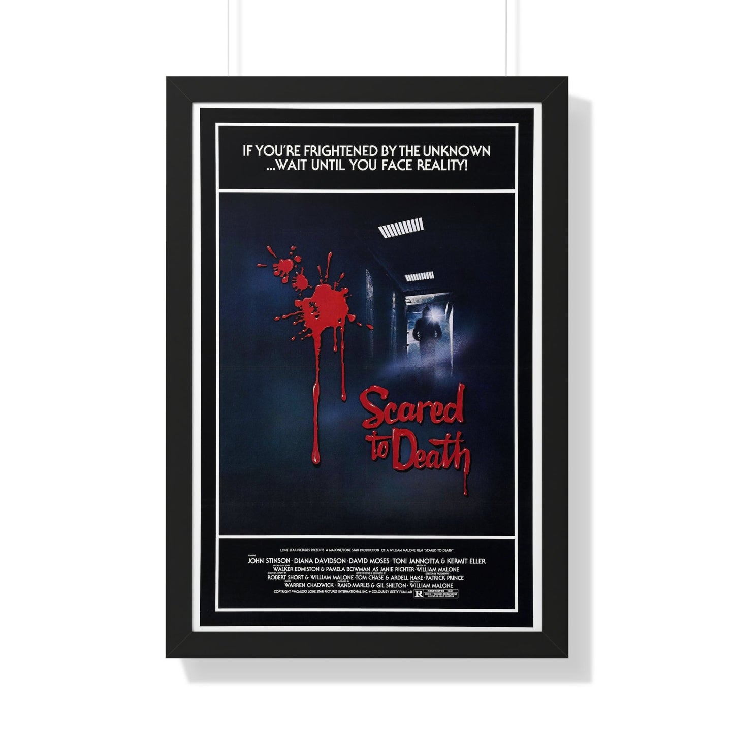 SCARED TO DEATH 1980 - Framed Movie Poster-20" x 30"-The Sticker Space