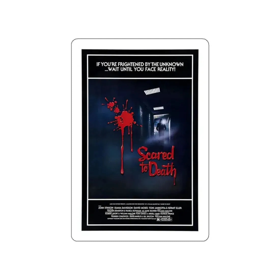 SCARED TO DEATH 1980 Movie Poster STICKER Vinyl Die-Cut Decal 5 Inch - The Sticker Space