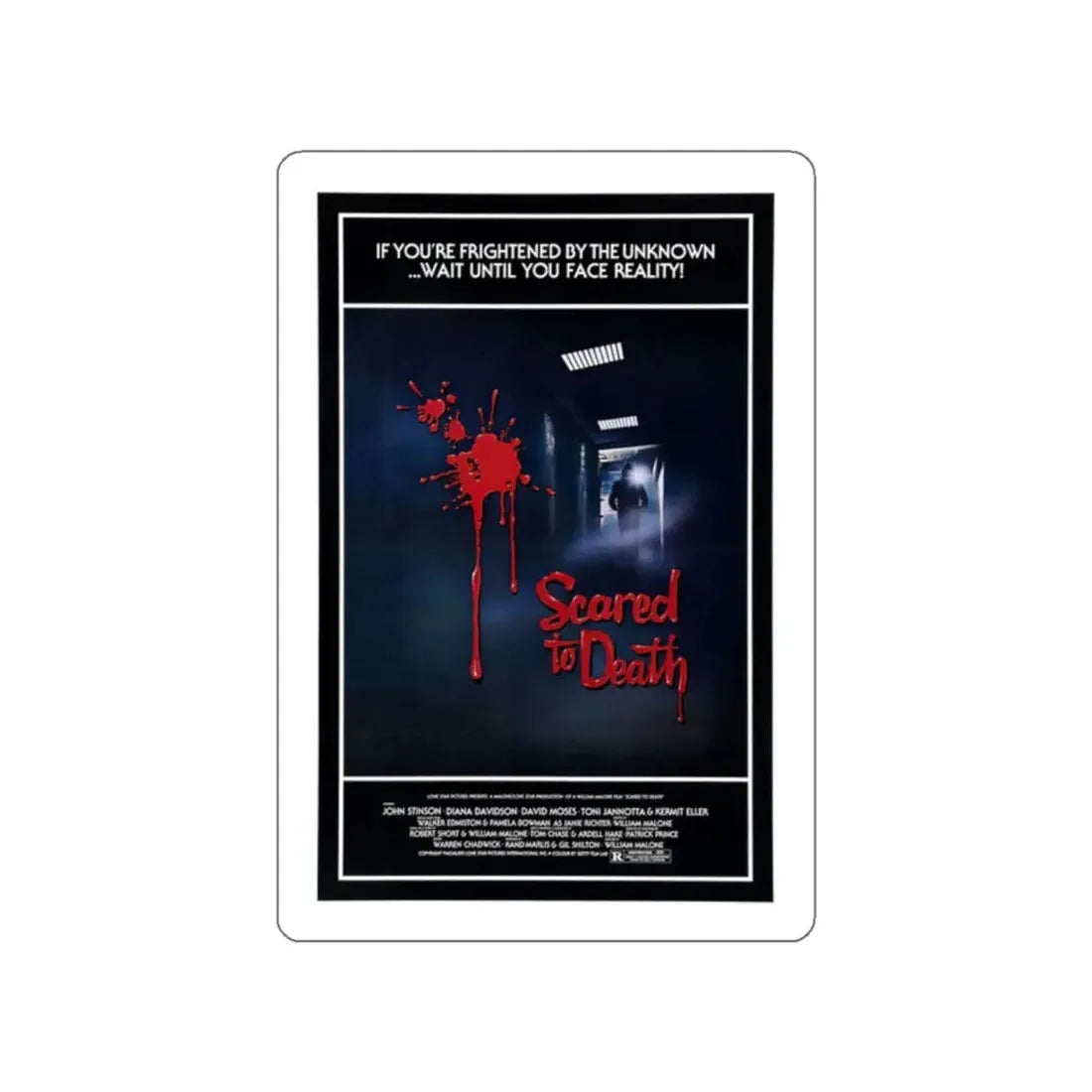 SCARED TO DEATH 1980 Movie Poster STICKER Vinyl Die-Cut Decal - The Sticker Space