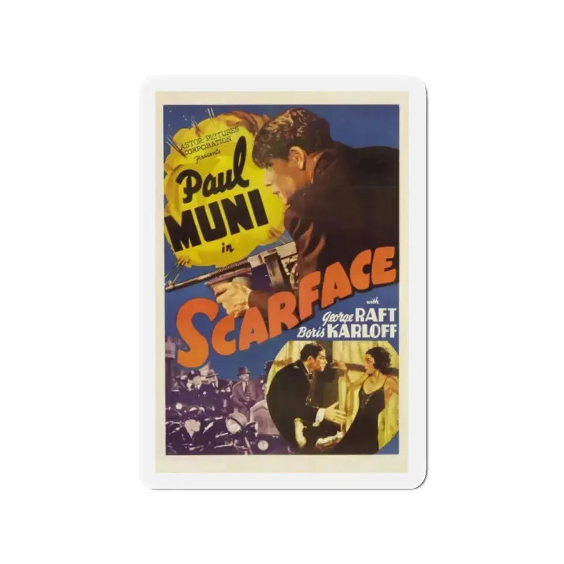 SCARFACE 1932 Movie Poster - Refrigerator Magnet 2 Inch Die-Cut - The Sticker Space