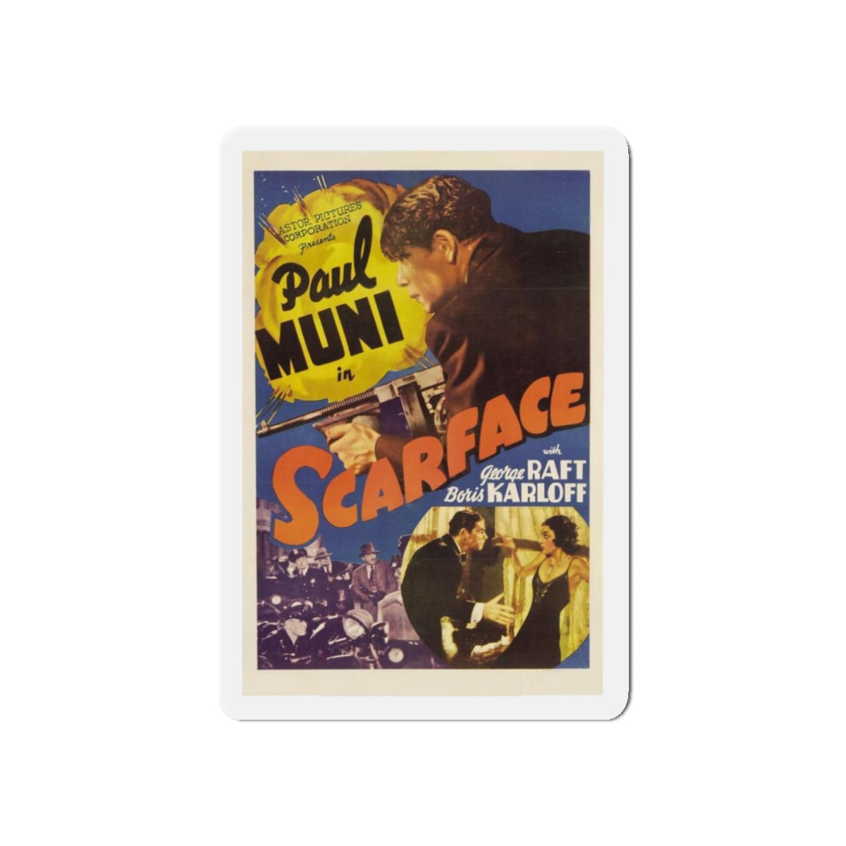 SCARFACE 1932 Movie Poster - Refrigerator Magnet-3" x 3"-The Sticker Space