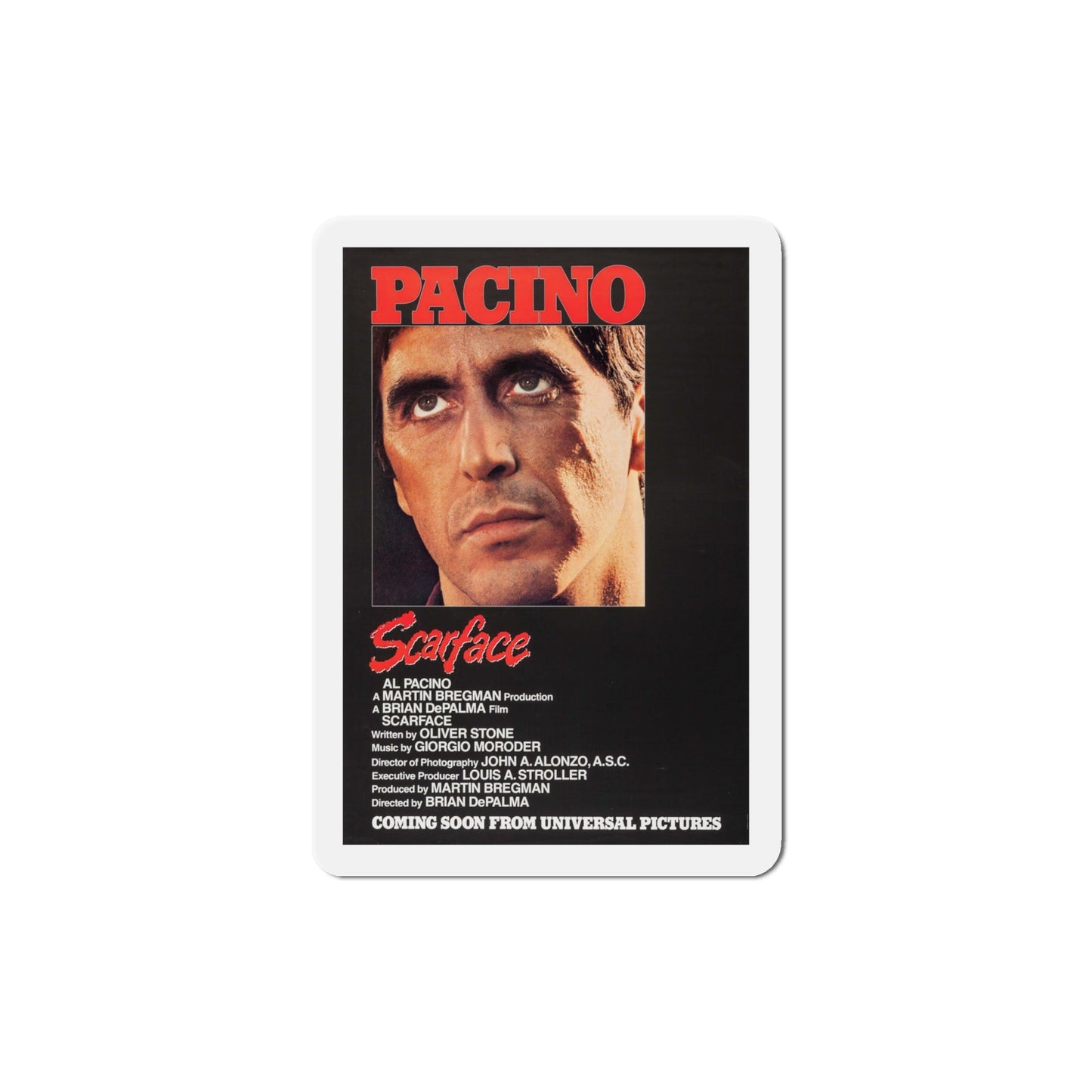 Scarface 1983 Movie Poster Die-Cut Magnet-4" x 4"-The Sticker Space