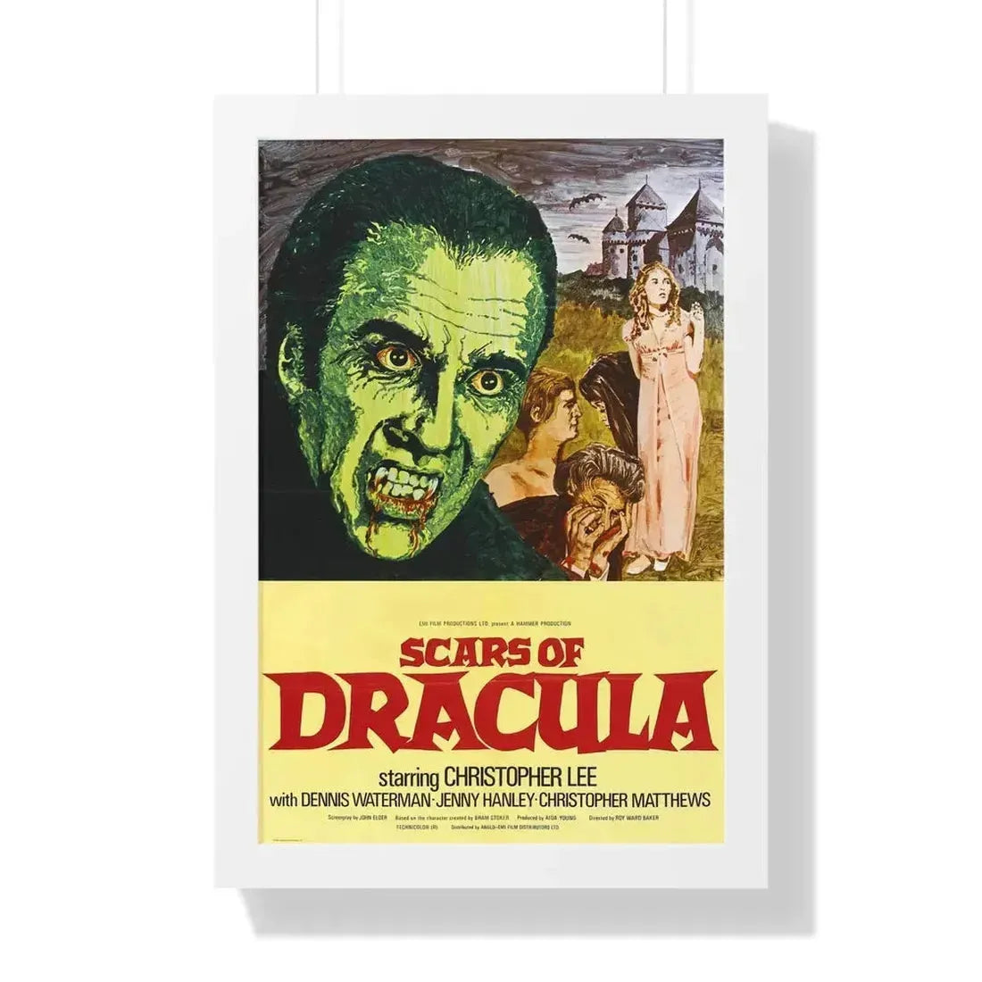 SCARS OF DRACULA 1970 - Framed Movie Poster 16″ x 24″ White - The Sticker Space