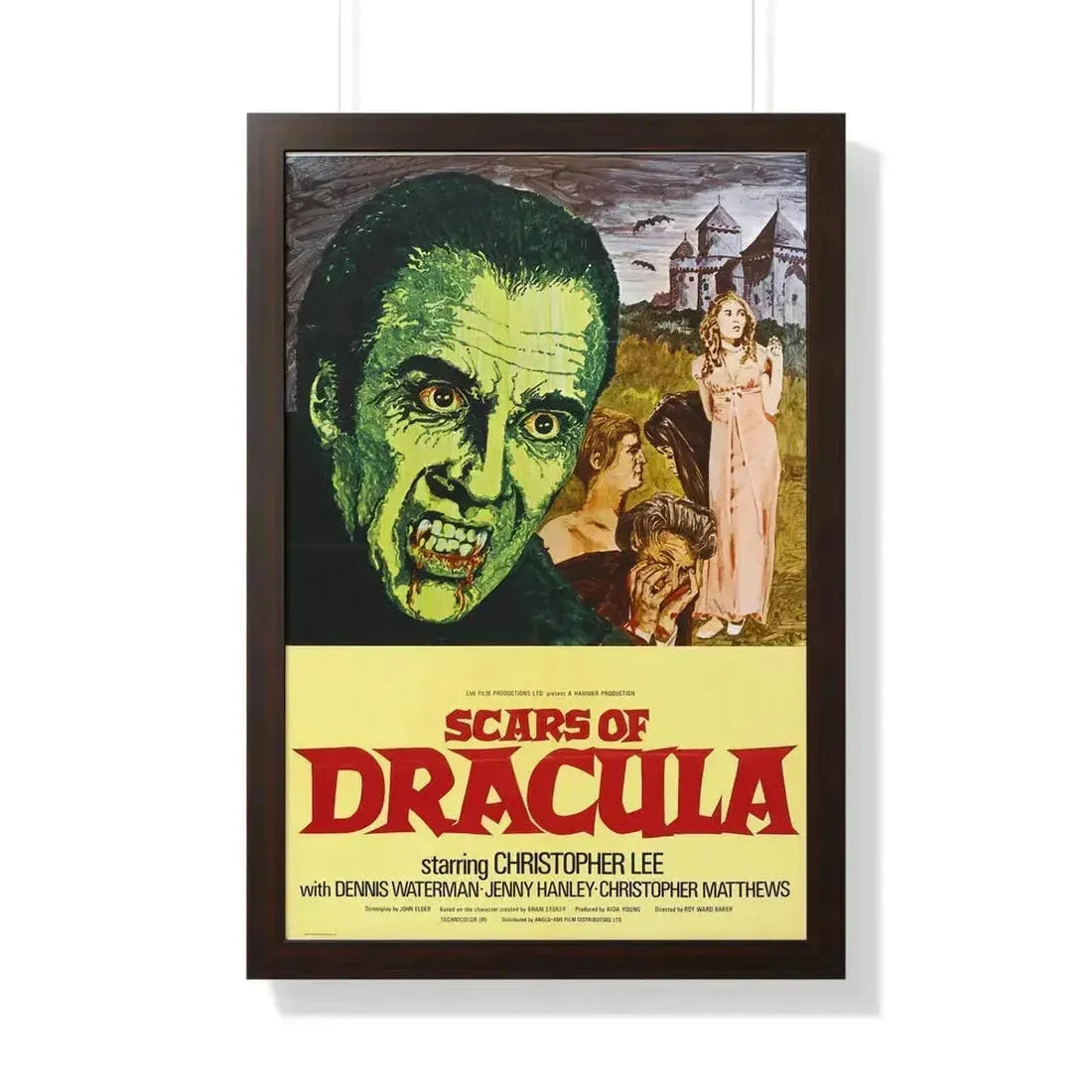 SCARS OF DRACULA 1970 - Framed Movie Poster 20" x 30" Walnut - The Sticker Space