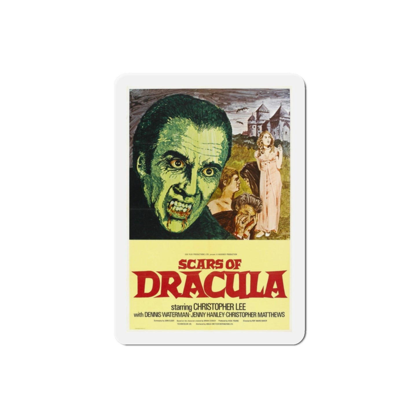 Scars of Dracula 1970 Movie Poster Die-Cut Magnet-2 Inch-The Sticker Space