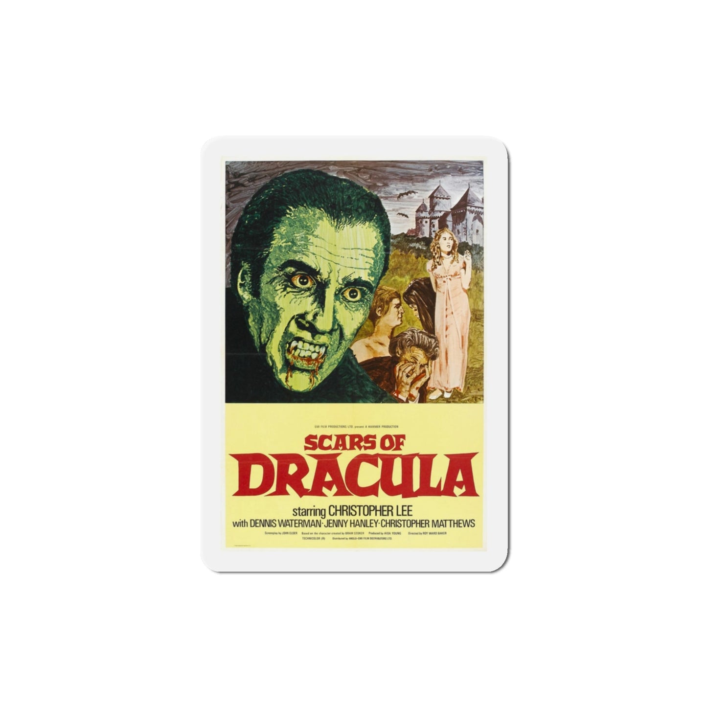 Scars of Dracula 1970 Movie Poster Die-Cut Magnet-3 Inch-The Sticker Space