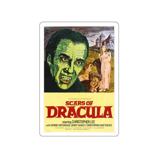 SCARS OF DRACULA 1970 Movie Poster STICKER Vinyl Die-Cut Decal-White-The Sticker Space