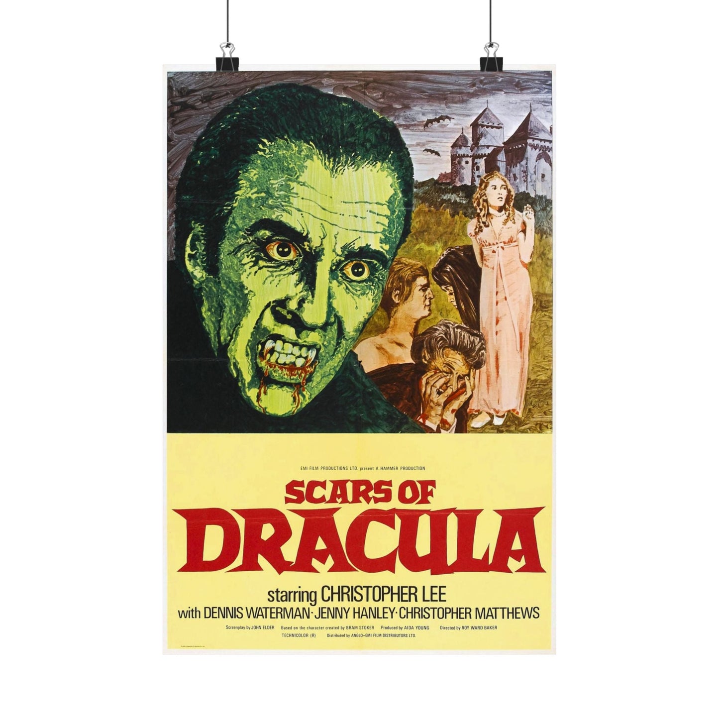 SCARS OF DRACULA 1970 - Paper Movie Poster-12″ x 18″-The Sticker Space