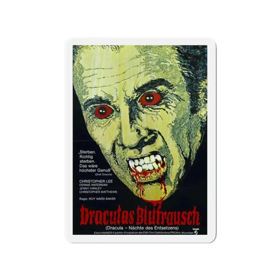 SCARS OF DRACULA (GERMAN) 1970 Movie Poster - Refrigerator Magnet 2 Inch Die-Cut - The Sticker Space