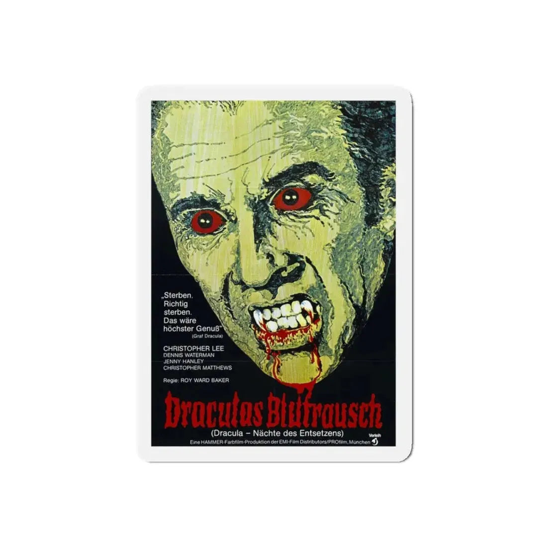 SCARS OF DRACULA (GERMAN) 1970 Movie Poster - Refrigerator Magnet - The Sticker Space