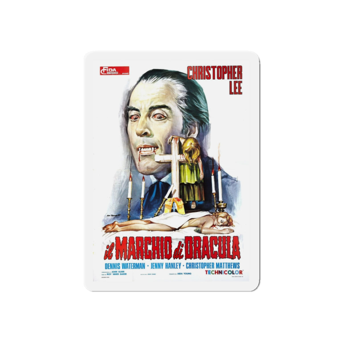 SCARS OF DRACULA (ITALIAN) 1970 Movie Poster - Refrigerator Magnet-3" x 3"-The Sticker Space