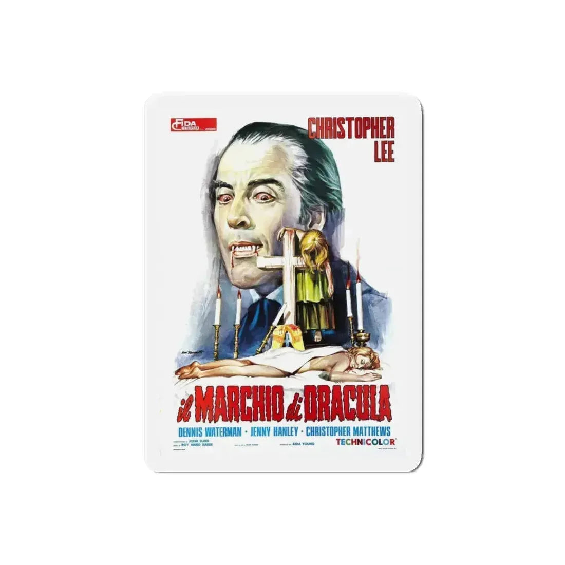 SCARS OF DRACULA (ITALIAN) 1970 Movie Poster - Refrigerator Magnet 6 Inch Die-Cut - The Sticker Space