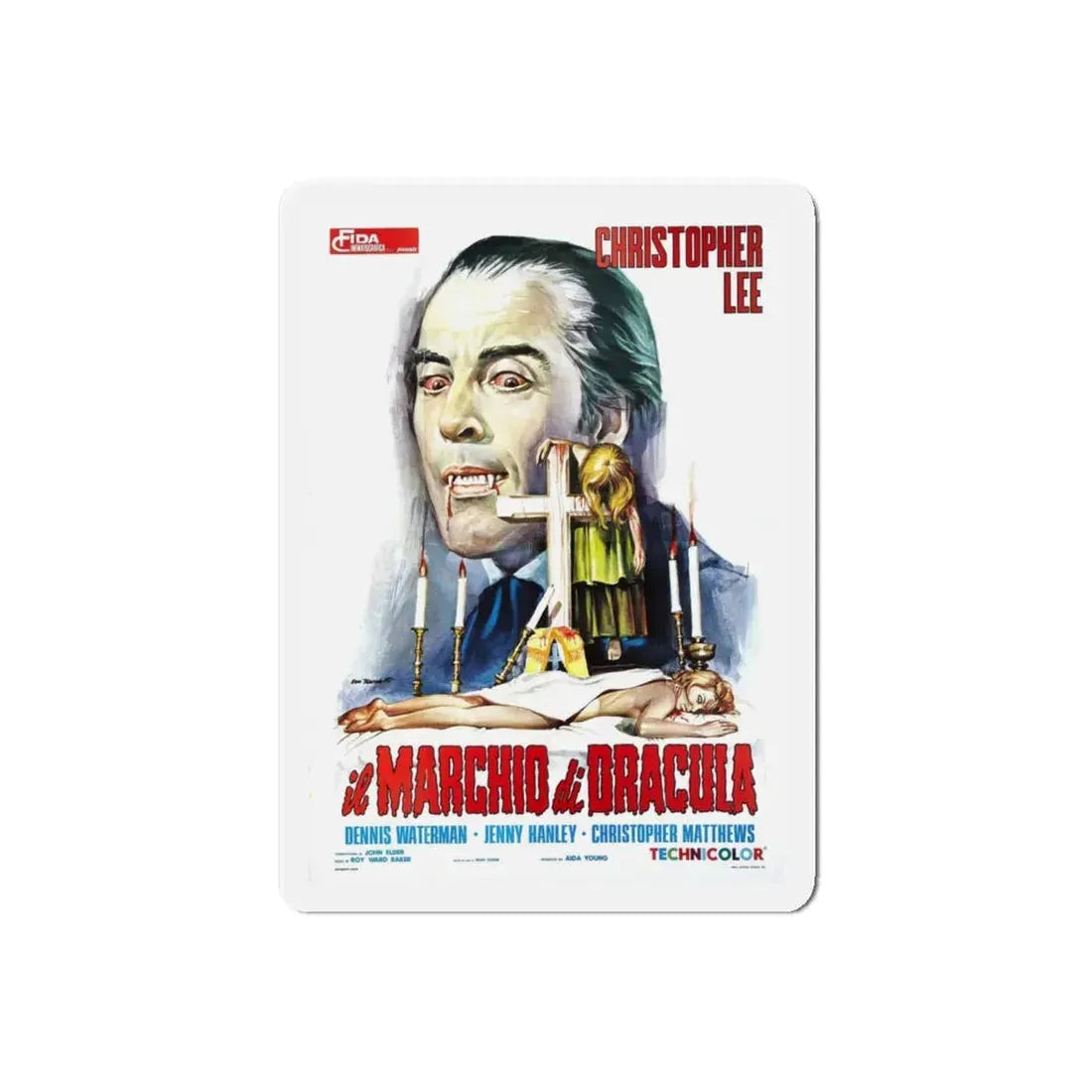 SCARS OF DRACULA (ITALIAN) 1970 Movie Poster - Refrigerator Magnet - The Sticker Space