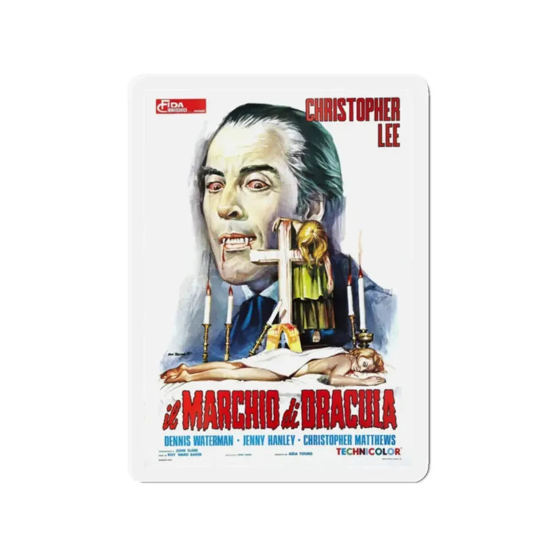 SCARS OF DRACULA (ITALIAN) 1970 Movie Poster - Refrigerator Magnet - The Sticker Space