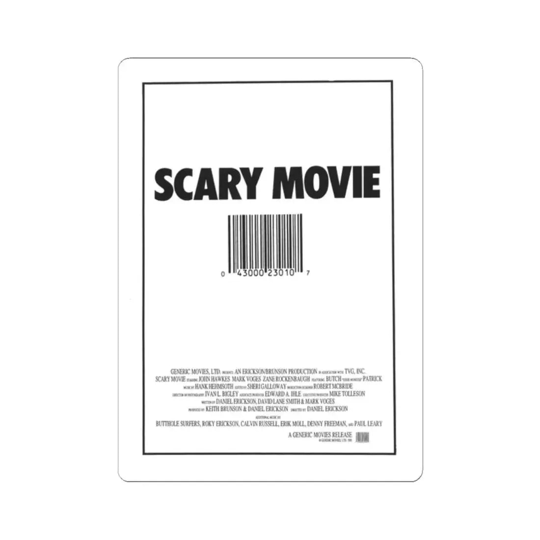 SCARY MOVIE 1991 Movie Poster - STICKER Vinyl Kiss-Cut Decal 2 Inch White - The Sticker Space