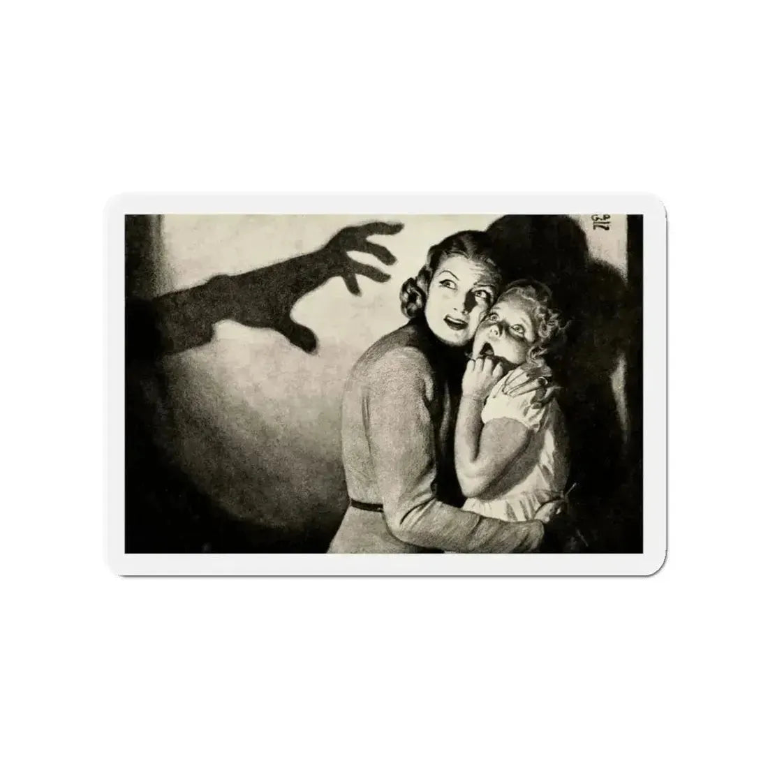 Scary Shadow! (Magazine Illustration) Refrigerator Magnet 3 Inch Die-Cut - The Sticker Space