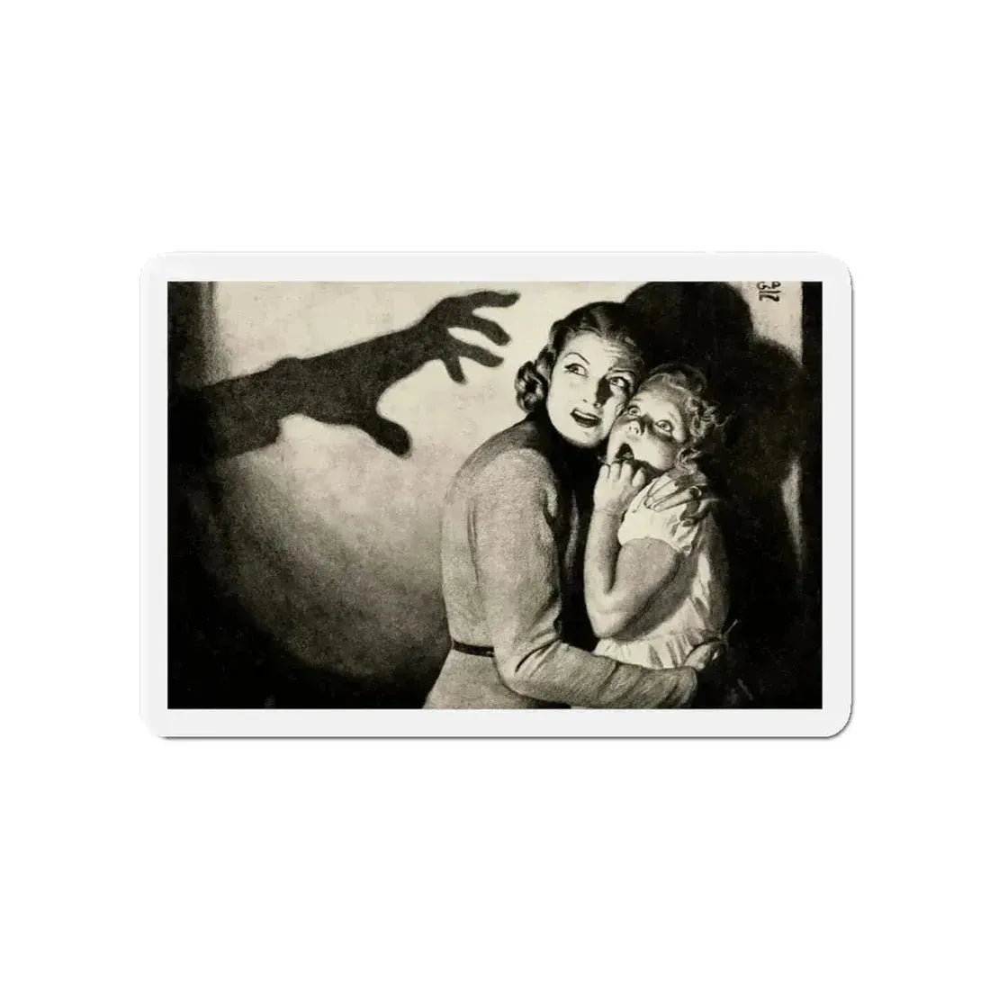 Scary Shadow! (Magazine Illustration) Refrigerator Magnet 4 Inch Die-Cut - The Sticker Space