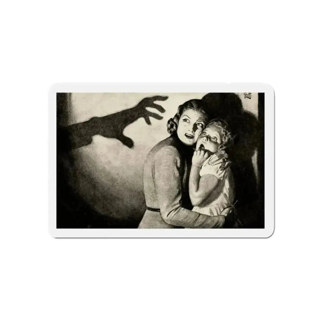 Scary Shadow! (Magazine Illustration) Refrigerator Magnet 5 Inch Die-Cut - The Sticker Space