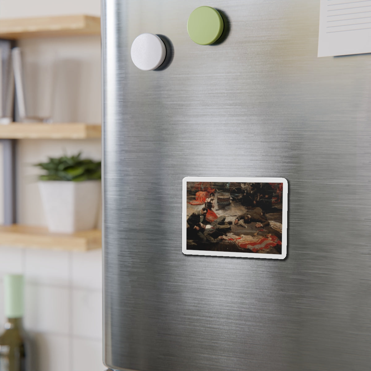 Scene of the Crime (Magazine Illustration) Refrigerator Magnet-The Sticker Space