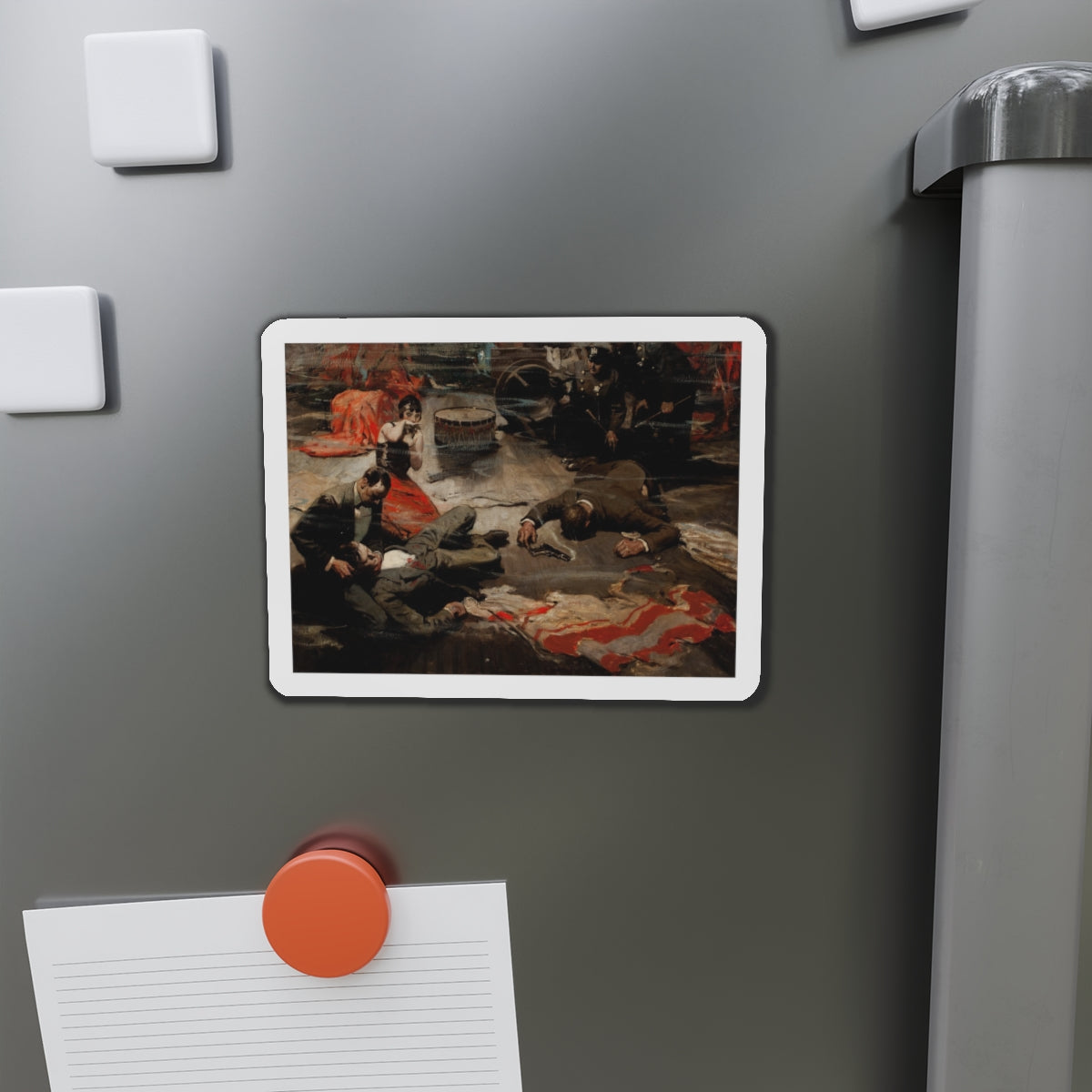 Scene of the Crime (Magazine Illustration) Refrigerator Magnet-The Sticker Space