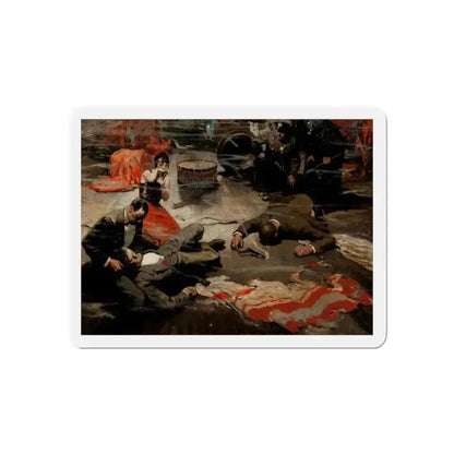 Scene of the Crime (Magazine Illustration) Refrigerator Magnet 3 Inch Die-Cut - The Sticker Space