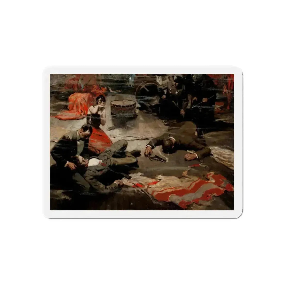 Scene of the Crime (Magazine Illustration) Refrigerator Magnet 5 Inch Die-Cut - The Sticker Space