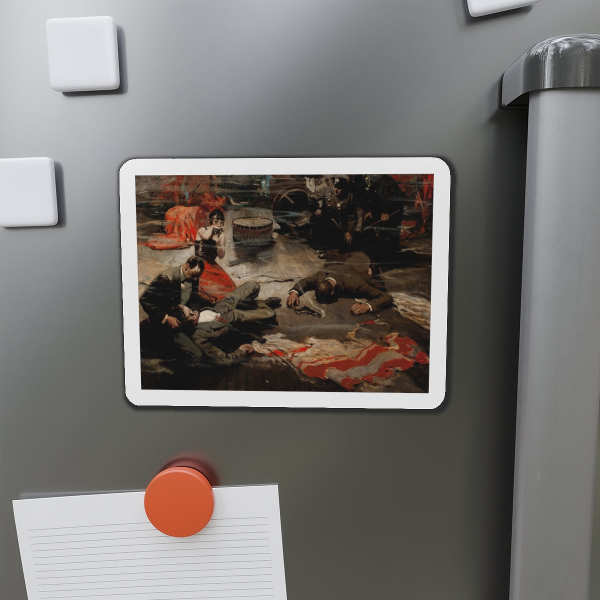 Scene of the Crime (Magazine Illustration) Refrigerator Magnet-The Sticker Space