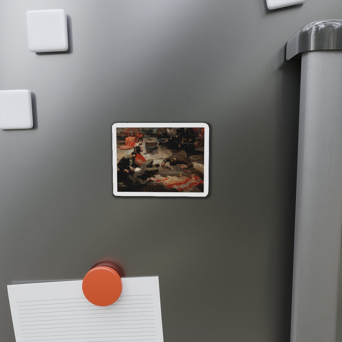 Scene of the Crime (Magazine Illustration) Refrigerator Magnet-The Sticker Space