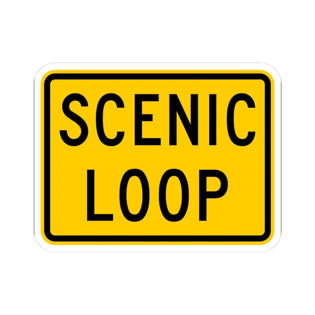 Scenic Loop plate Wyoming (Wyoming) (Road Sign) STICKER Vinyl Kiss-Cut Decal 3 Inch White - The Sticker Space