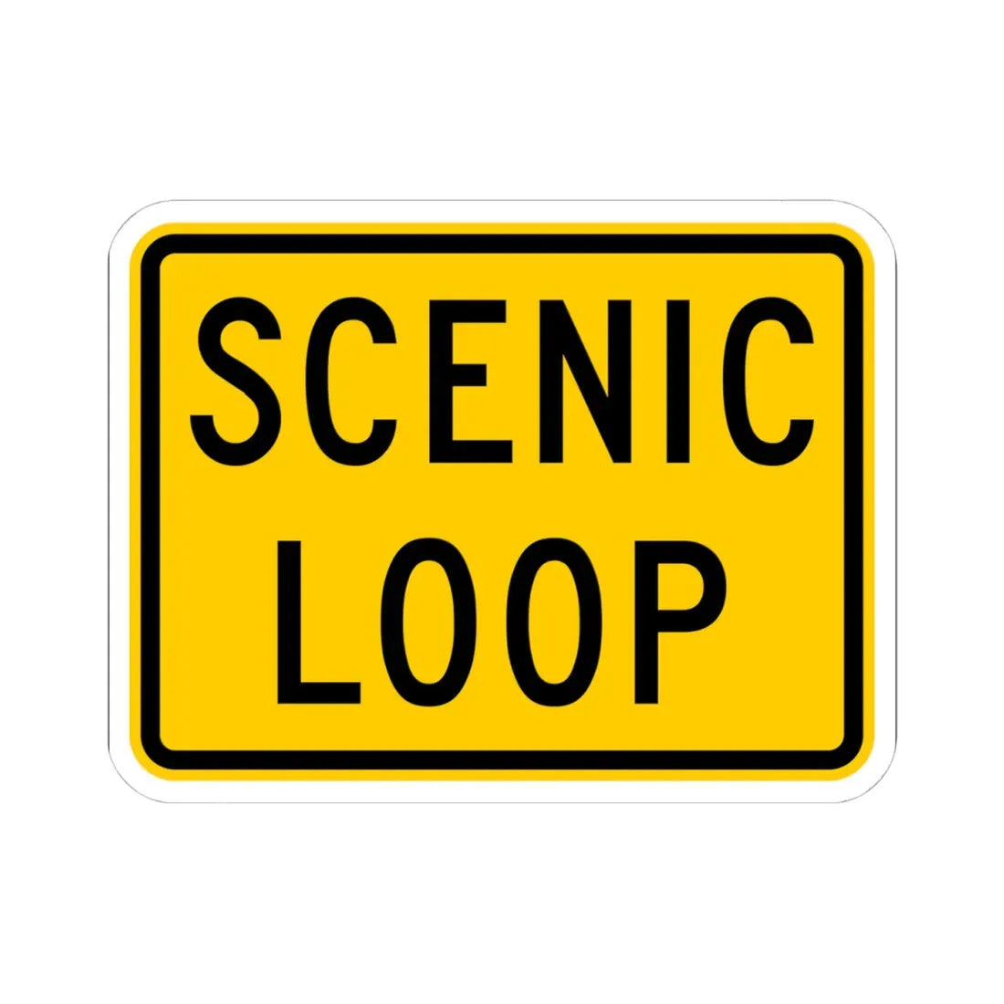 Scenic Loop plate Wyoming (Wyoming) (Road Sign) STICKER Vinyl Kiss-Cut Decal 4 Inch White - The Sticker Space