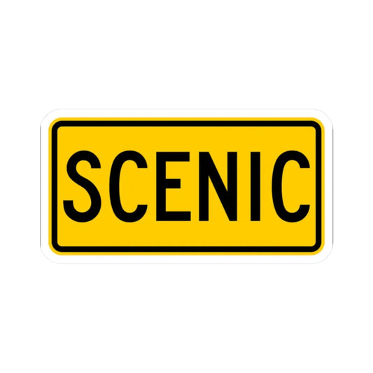 Scenic plate Wyoming (Wyoming) (Road Sign) STICKER Vinyl Kiss-Cut Decal 2 Inch White - The Sticker Space