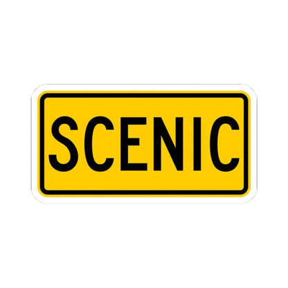 Scenic plate Wyoming (Wyoming) (Road Sign) STICKER Vinyl Kiss-Cut Decal 3 Inch White - The Sticker Space