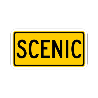 Scenic plate Wyoming (Wyoming) (Road Sign) STICKER Vinyl Kiss-Cut Decal 4 Inch White - The Sticker Space