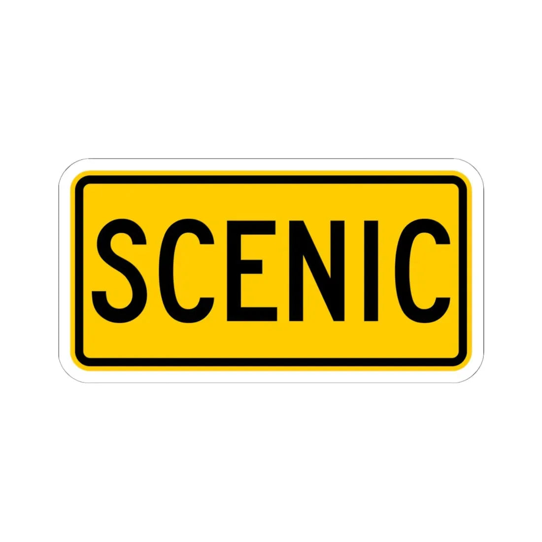Scenic plate Wyoming (Wyoming) (Road Sign) STICKER Vinyl Kiss-Cut Decal 6 Inch White - The Sticker Space