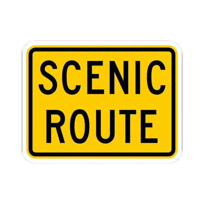 Scenic Route plate Wyoming (Wyoming) (Road Sign) STICKER Vinyl Kiss-Cut Decal 3 Inch White - The Sticker Space