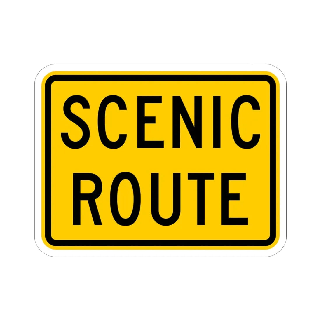 Scenic Route plate Wyoming (Wyoming) (Road Sign) STICKER Vinyl Kiss-Cut Decal 6 Inch White - The Sticker Space