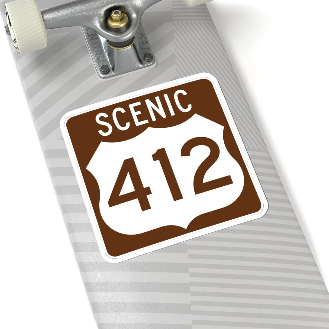 Scenic US 412 (Oklahoma) (Road Sign) STICKER Vinyl Kiss-Cut Decal - The Sticker Space