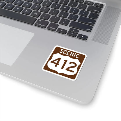 Scenic US 412 (Oklahoma) (Road Sign) STICKER Vinyl Kiss-Cut Decal - The Sticker Space