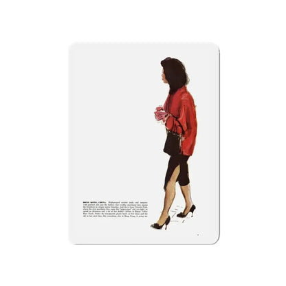 Scetchbook of the Orient (3) - Hong Kong, China, Cosmopolitan, March 1958 (Magazine Illustration) Refrigerator Magnet 5 Inch Die-Cut - The Sticker Space