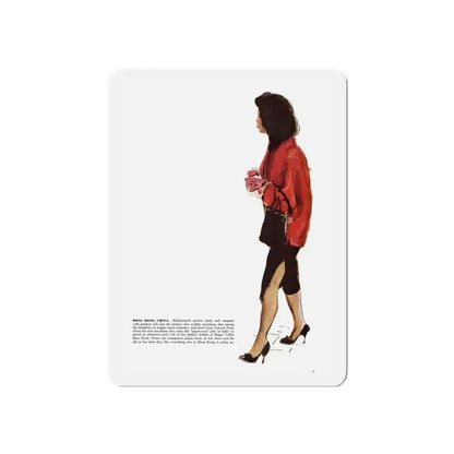 Scetchbook of the Orient (3) - Hong Kong, China, Cosmopolitan, March 1958 (Magazine Illustration) Refrigerator Magnet - The Sticker Space