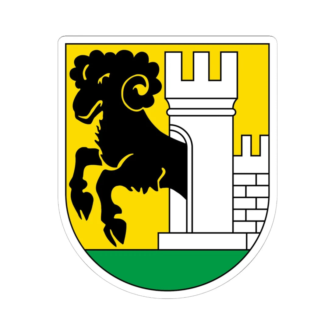 Schaffhausen-coat of arms (Switzerland) (Coat of Arms) STICKER Vinyl Kiss-Cut Decal 6 Inch White - The Sticker Space