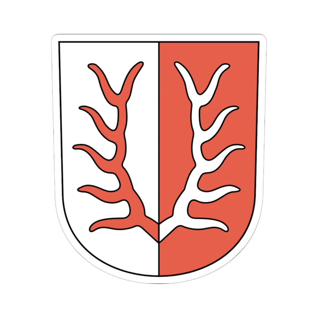 Schalchen coat of arms (Switzerland) (Coat of Arms) STICKER Vinyl Kiss-Cut Decal 6 Inch White - The Sticker Space