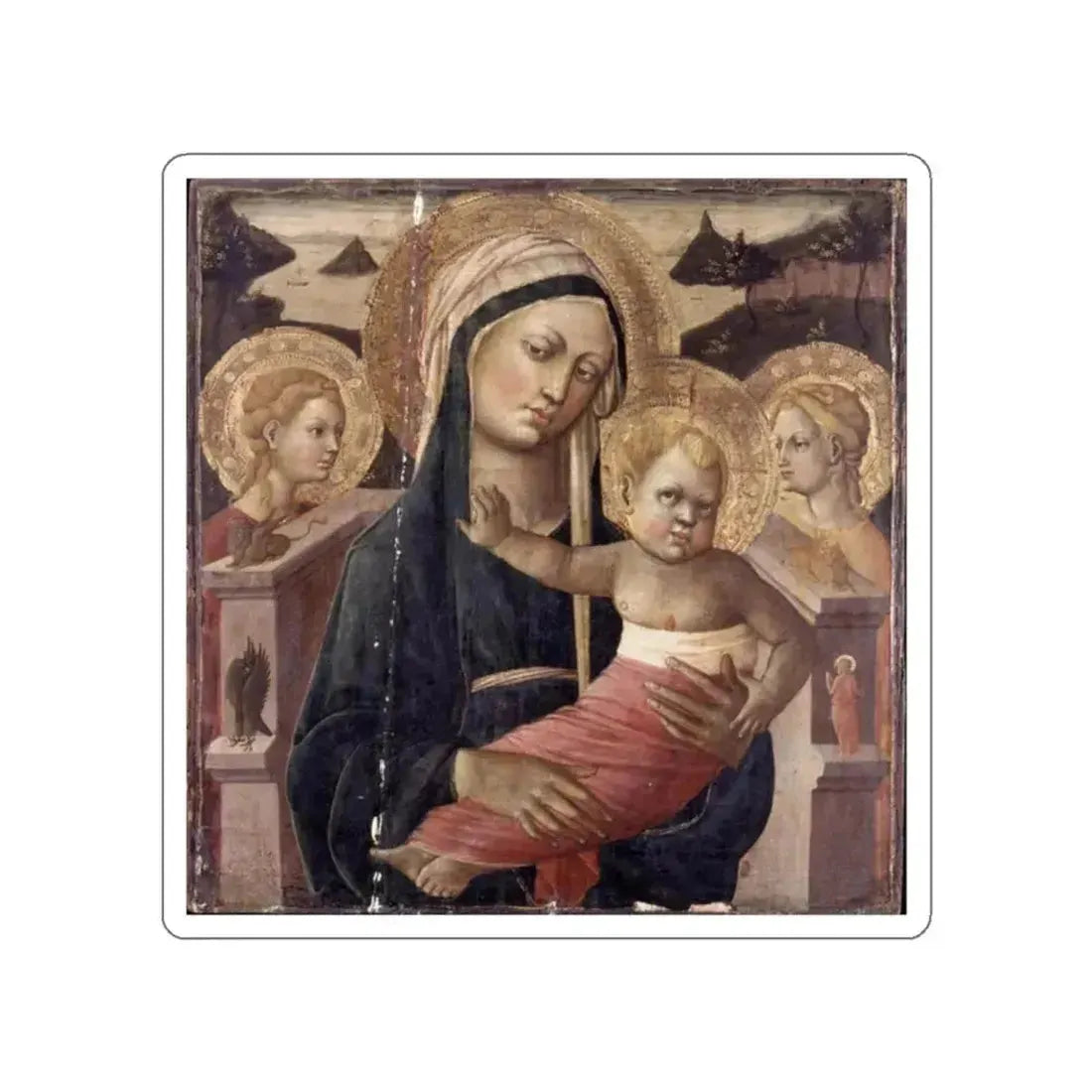 SCHEGGIA - Madonna and Child Enthroned (Artwork) STICKER Vinyl Die-Cut Decal White Die-Cut 2 Inch - The Sticker Space