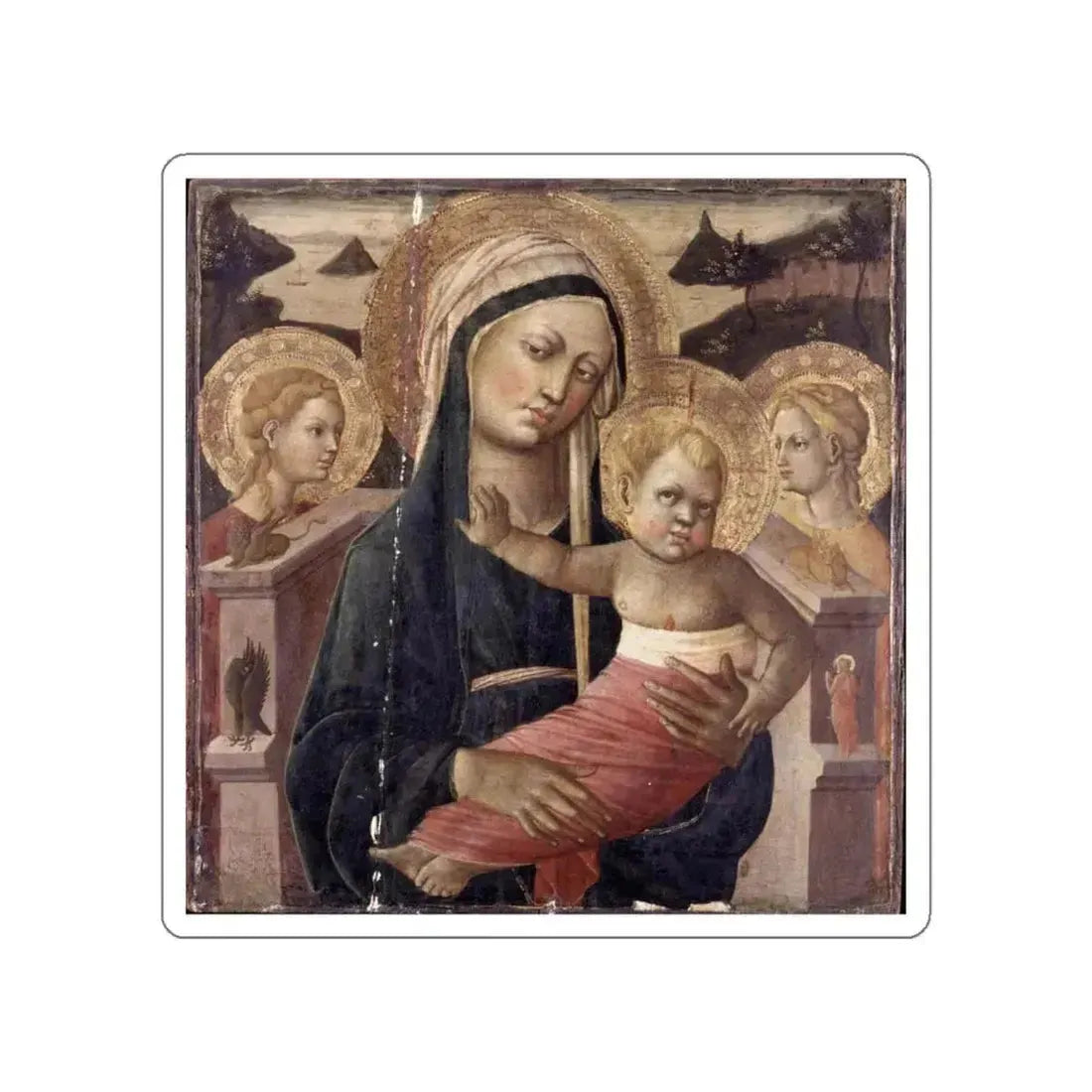 SCHEGGIA - Madonna and Child Enthroned (Artwork) STICKER Vinyl Die-Cut Decal White Die-Cut 4 Inch - The Sticker Space