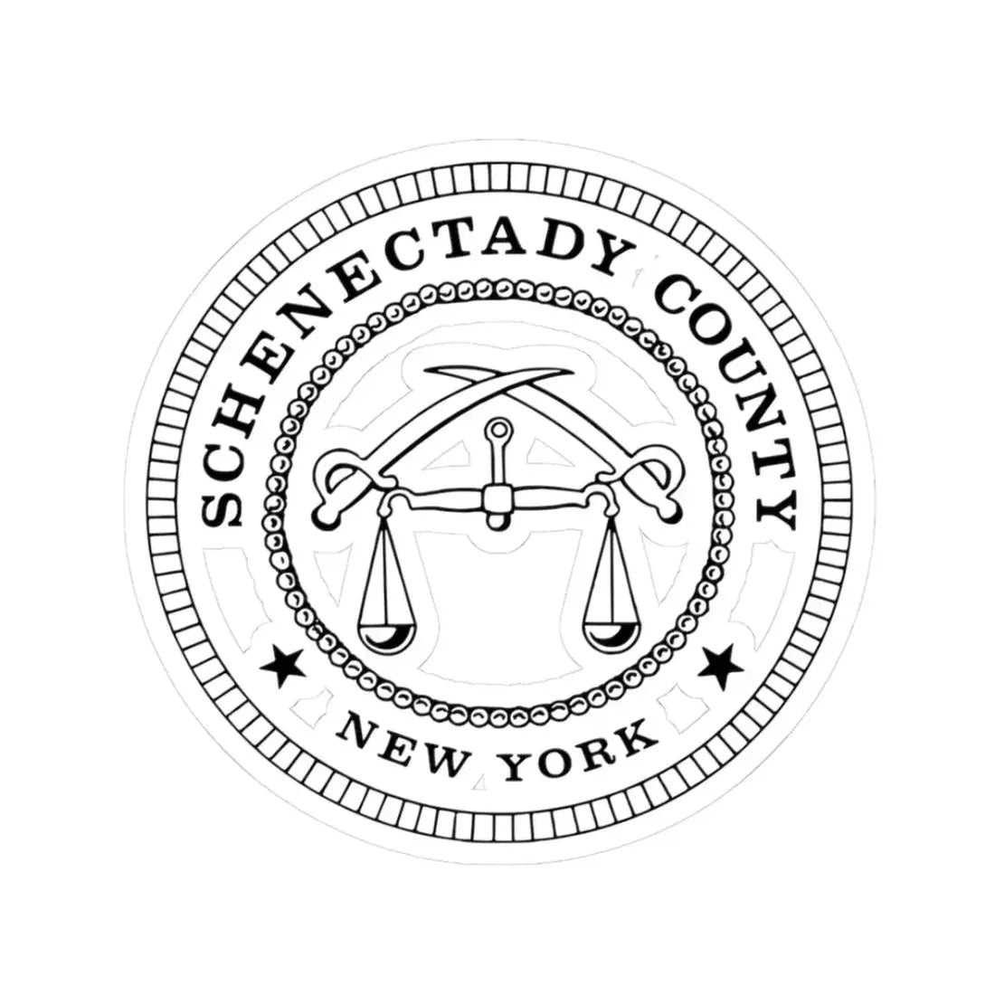 Schenectady county seal (United States) STICKER Vinyl Kiss-Cut Decal 3 Inch White - The Sticker Space