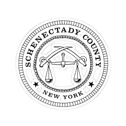 Schenectady county seal (United States) STICKER Vinyl Kiss-Cut Decal 6 Inch White - The Sticker Space