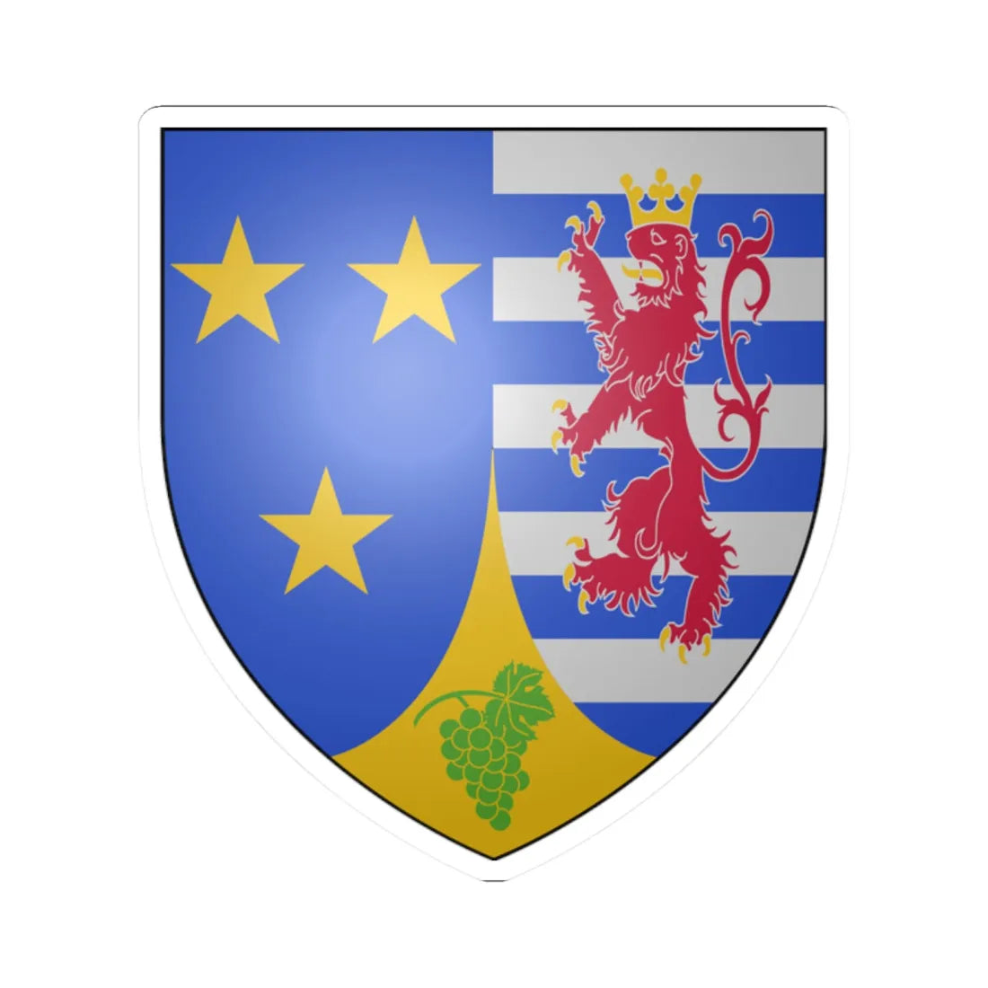Schengen Coat of Arms (Luxembourg) (Coat of Arms) STICKER Vinyl Kiss-Cut Decal 2 Inch White - The Sticker Space