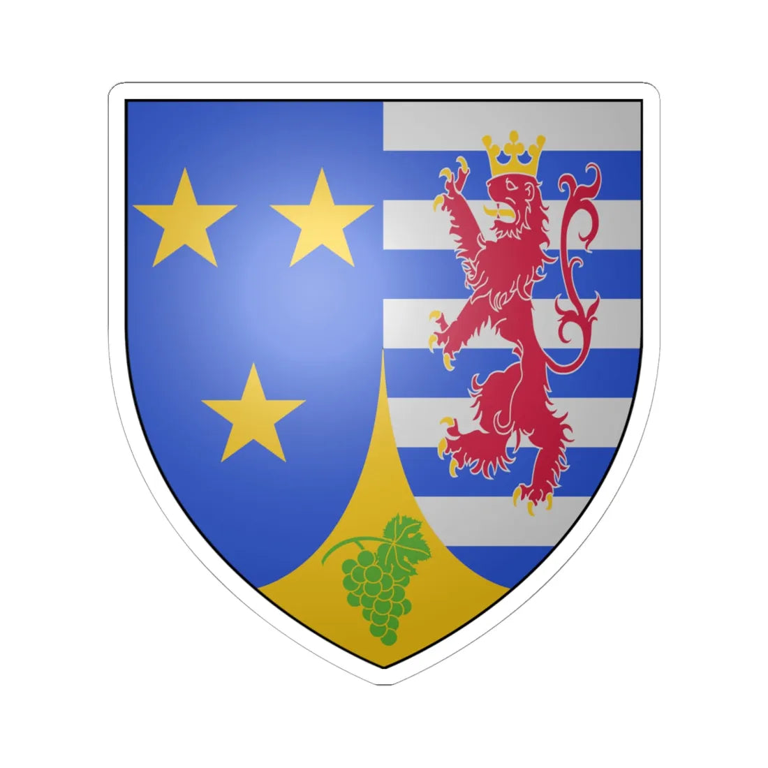 Schengen Coat of Arms (Luxembourg) (Coat of Arms) STICKER Vinyl Kiss-Cut Decal 6 Inch White - The Sticker Space